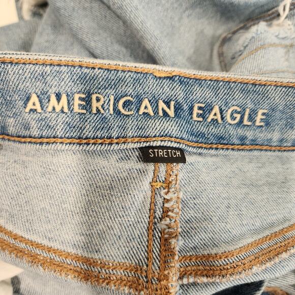 American Eagle Stretch Mom Light Wash Distressed 2R - Picture 7 of 9